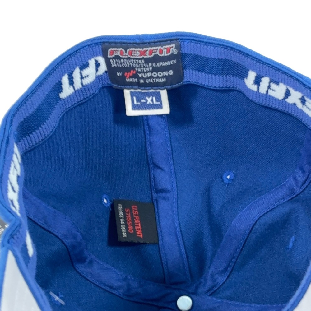 Flexfit Yupoong Dukes Racing Hat Royal Blue Embroidered USA Flag Cap L-XL NWT - Picture 6 of 8